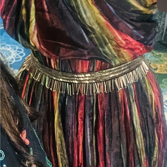 Black Multi colour gown , off shoulder with belt ! - Picture 13 of 13